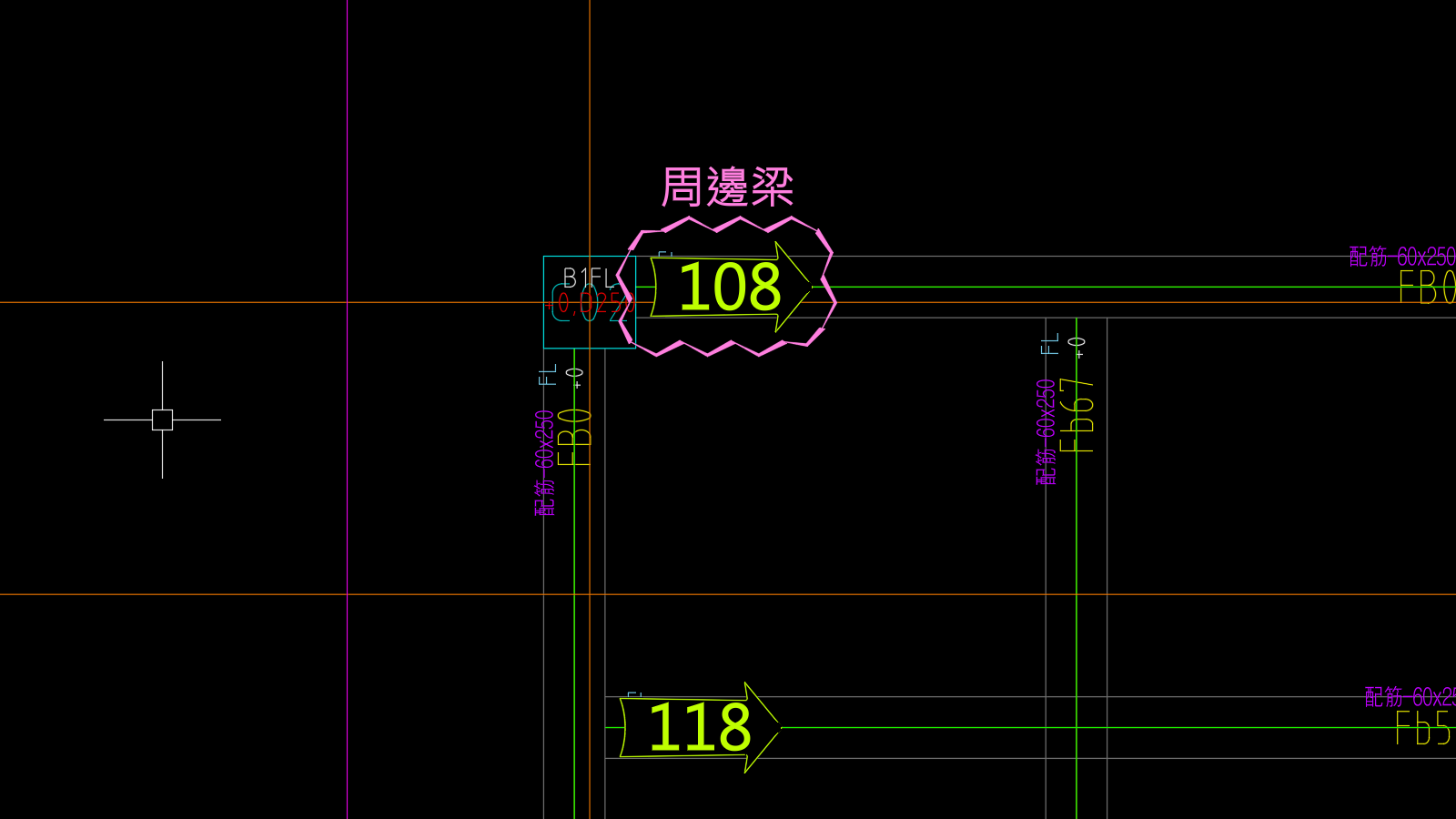 標記完成的梁台：雲型線圈起並標上標記名稱
